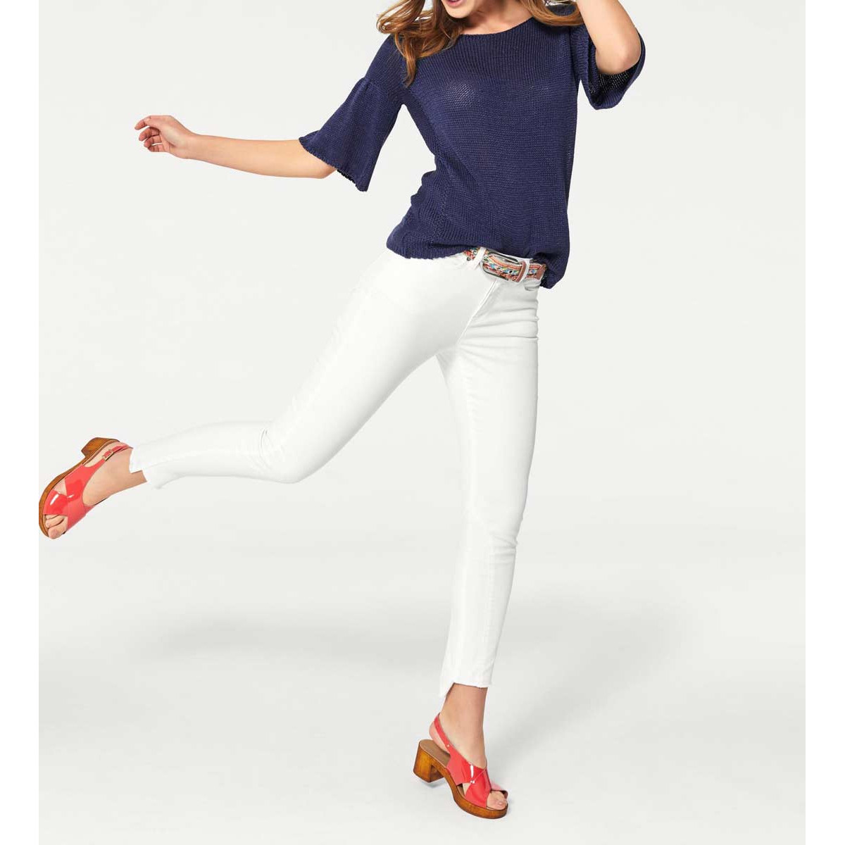 Volantpullover marine