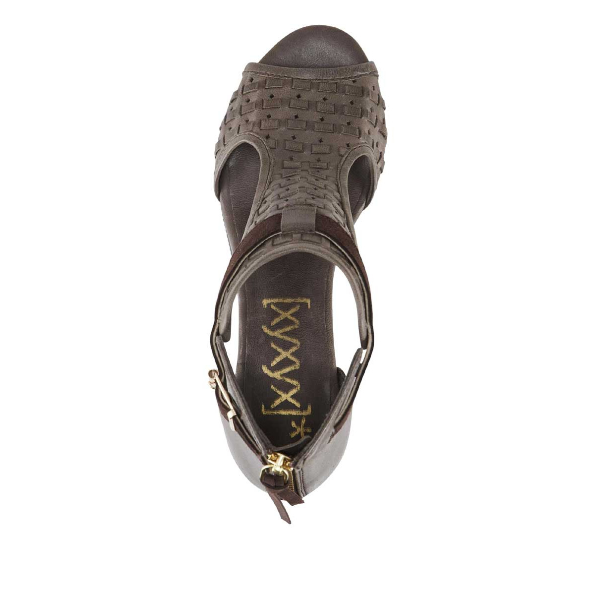 Marken-Ledersandalette braun