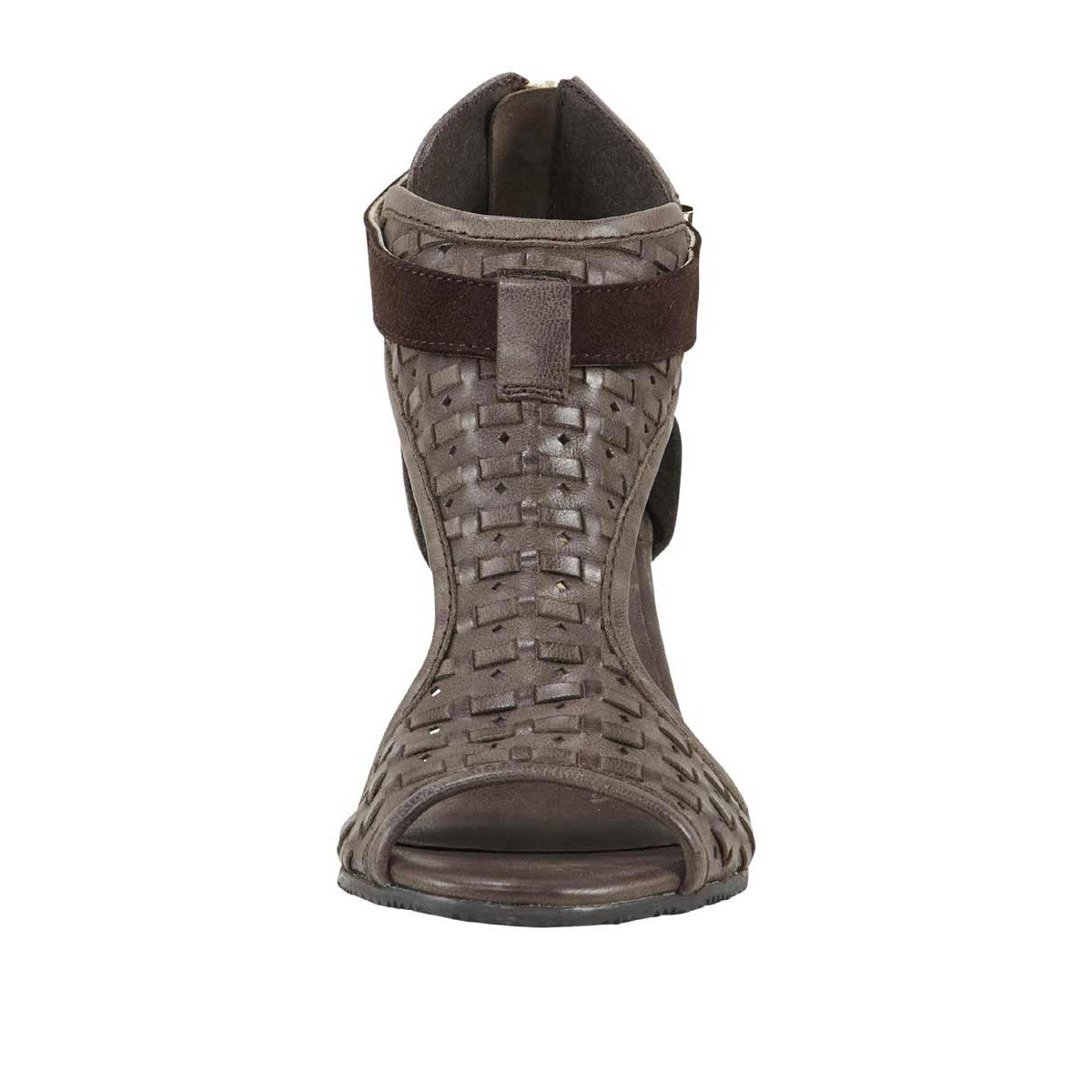 Marken-Ledersandalette braun