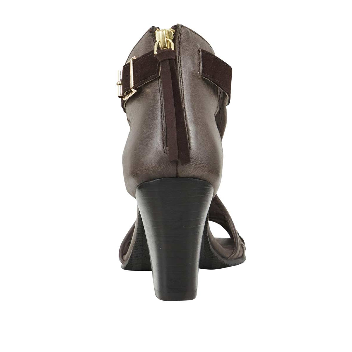Marken-Ledersandalette braun