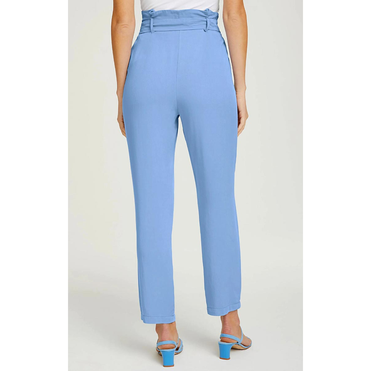 Designer-Hose m. Gürtel himmelblau