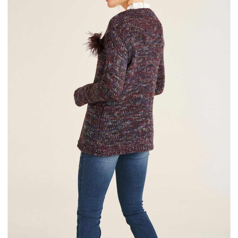 Strickjacke m. Brosche bunt