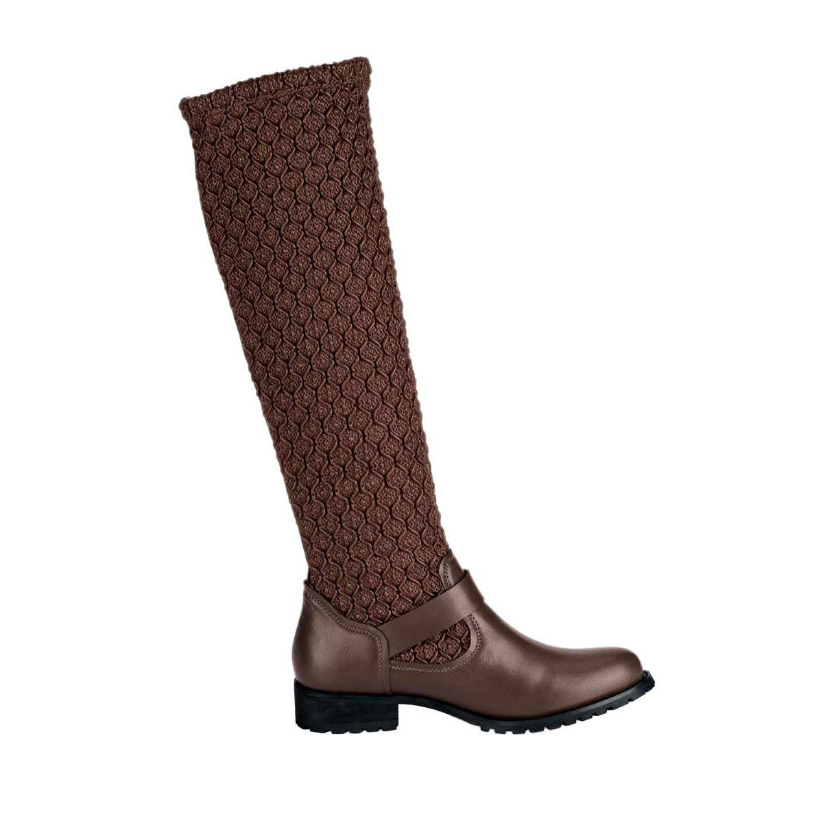Marken-Stretchstiefel braun