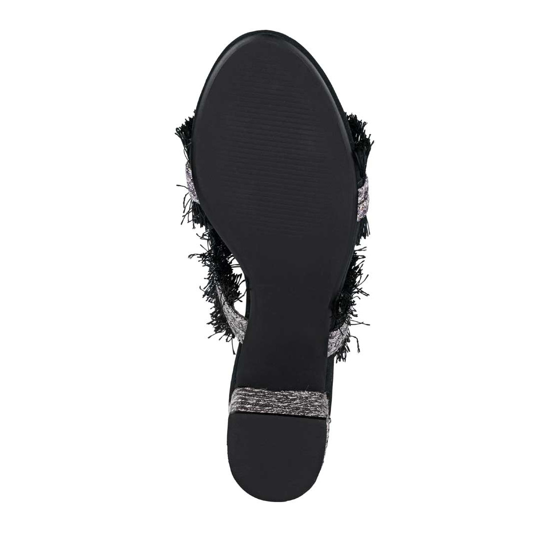 Marken-Pantolette schwarz-silberfarben