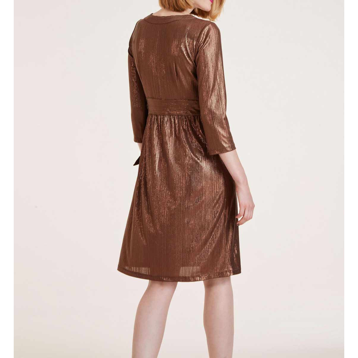 Designer-Kleid braun-metallic