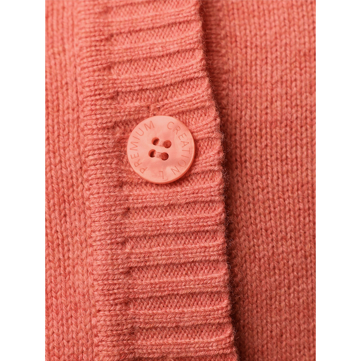 Merino-Kaschmir-Strickjacke koralle-meliert