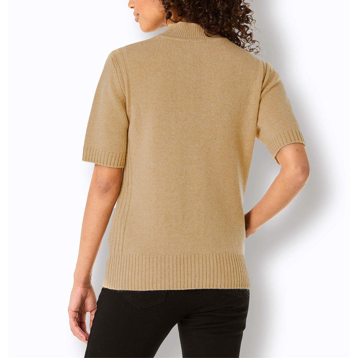 Merino-Kaschmir-Pullover camel-meliert