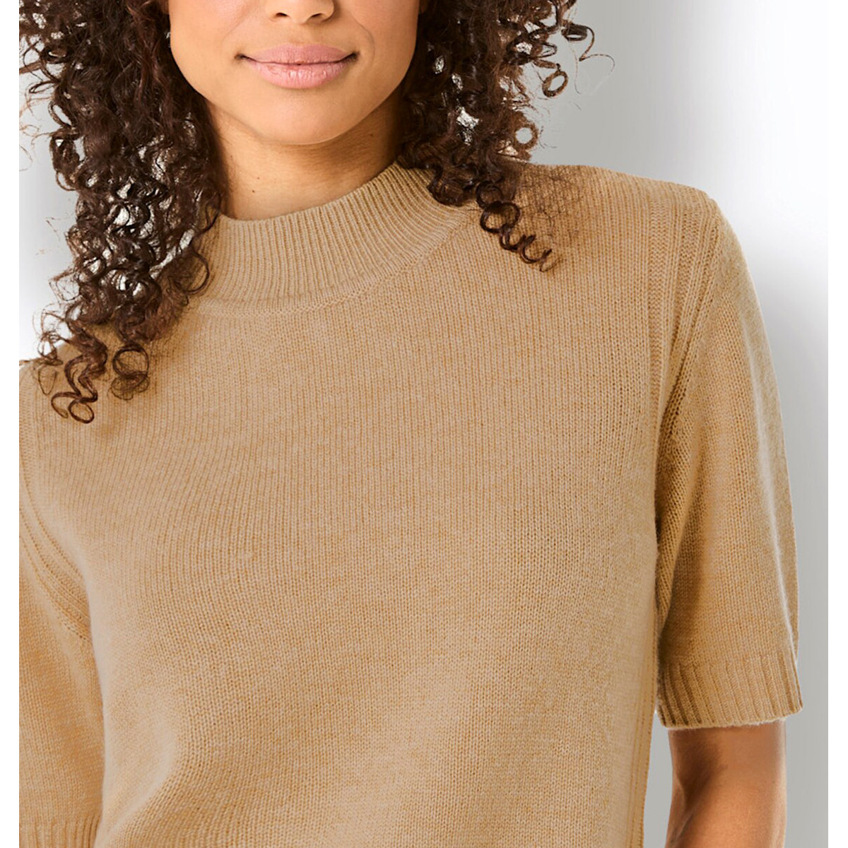Merino-Kaschmir-Pullover camel-meliert