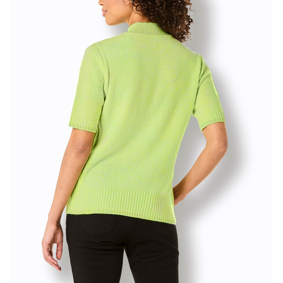 Merino-Kaschmir-Pullover pistazie-meliert