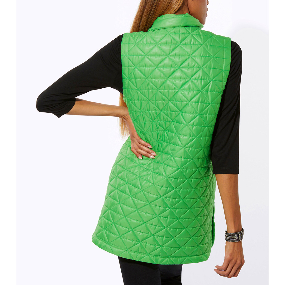 Steppweste mit 2-Wege-Taschen apfel