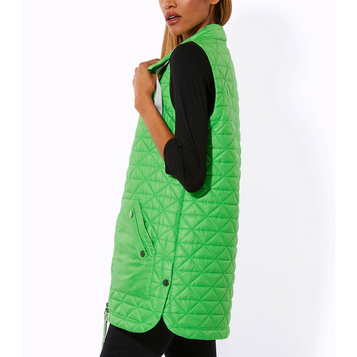 Steppweste mit 2-Wege-Taschen apfel