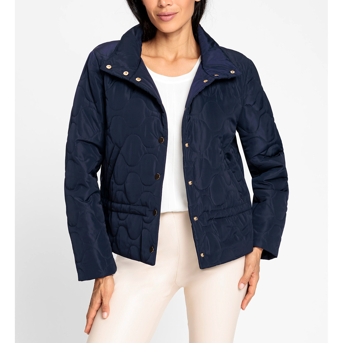 Stehkragen-Steppjacke marine
