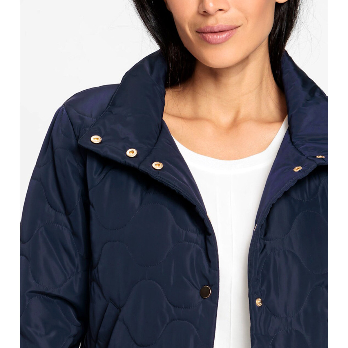 Stehkragen-Steppjacke marine