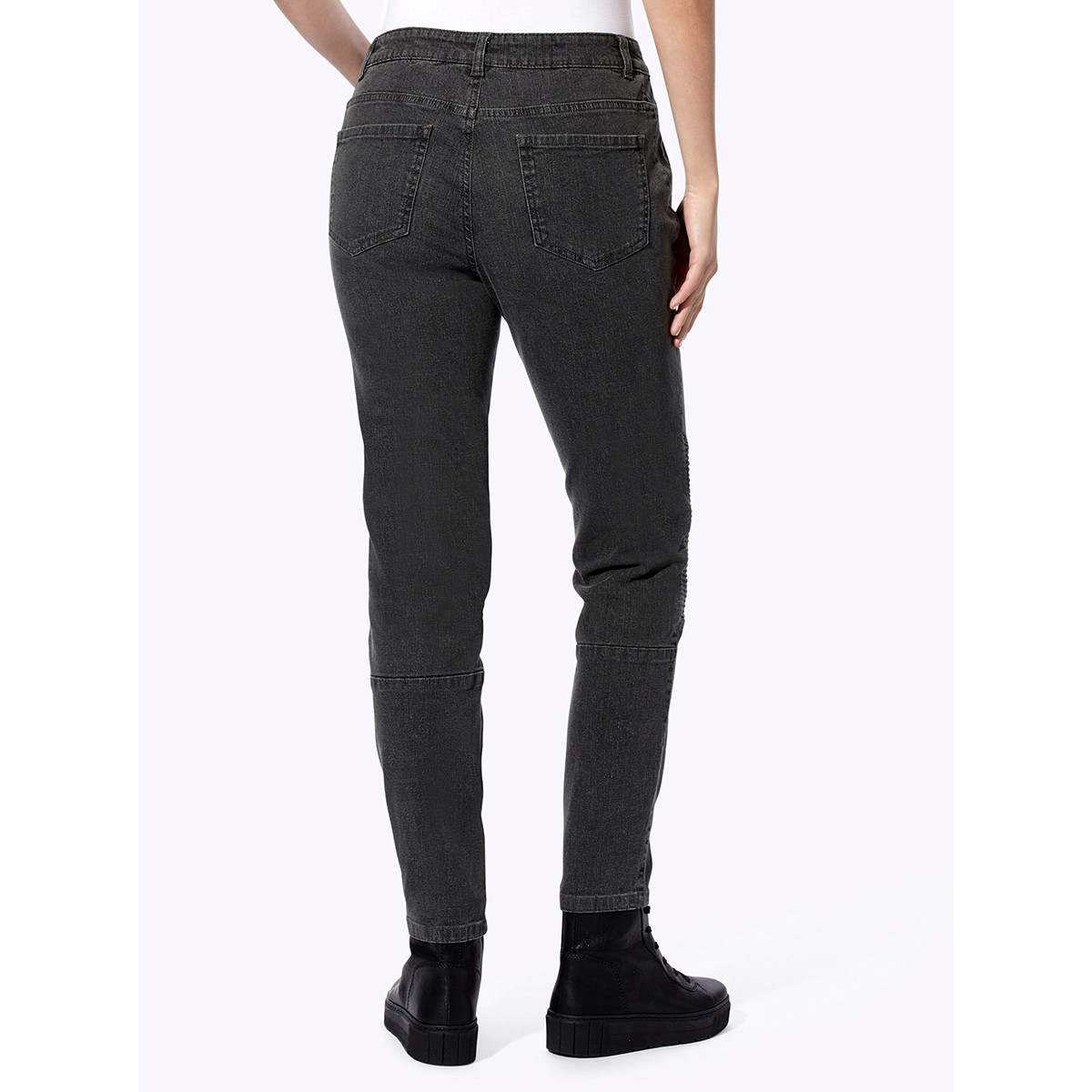 Jeans Im Biker-Style anthrazit-grey-denim