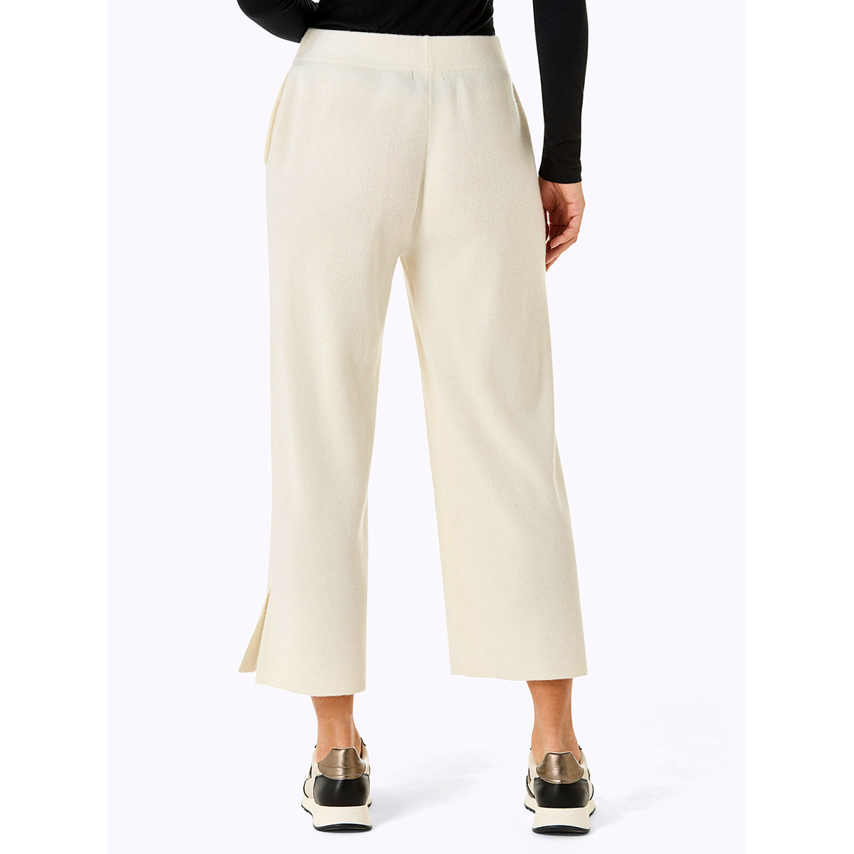Merino-Kaschmir-Strickculotte ecru