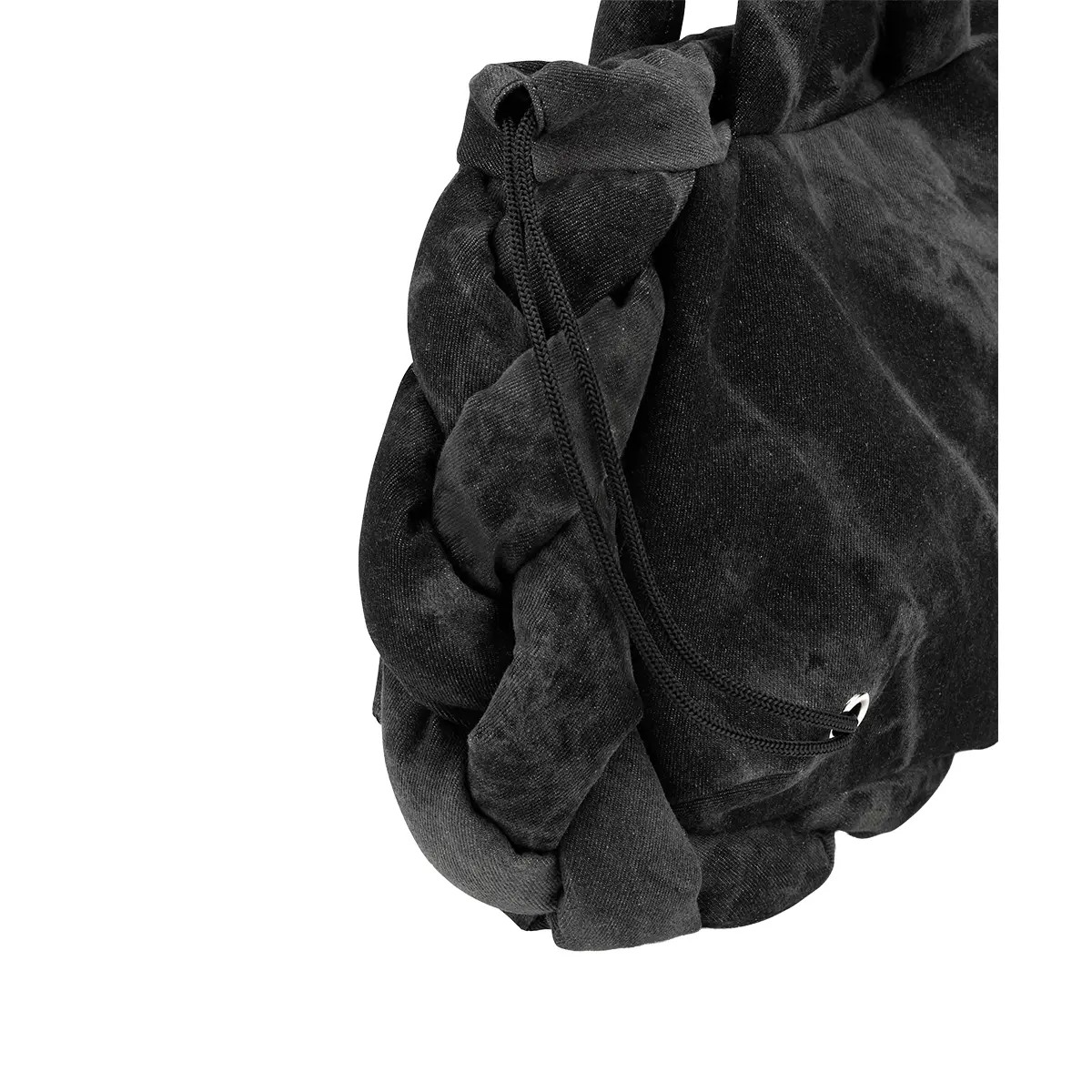 Tasche m.dekorativem Flechtbesatz grau
